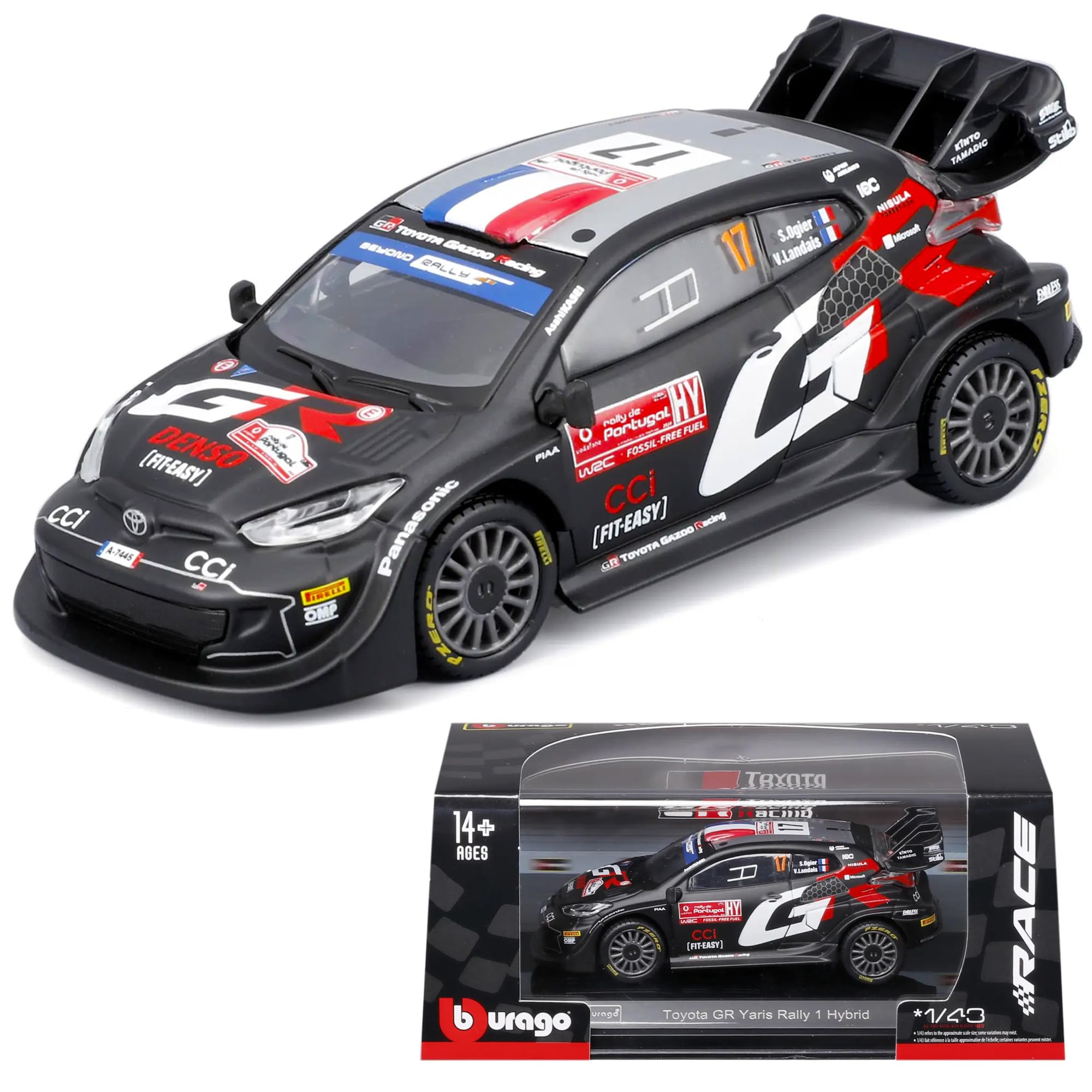 TOYOTA GR YARIS Rally1 ＃18 2024（1／43） Toyota GR Yaris Rally 1 Hybrid 1/43 Rally WRC Racing Collection
